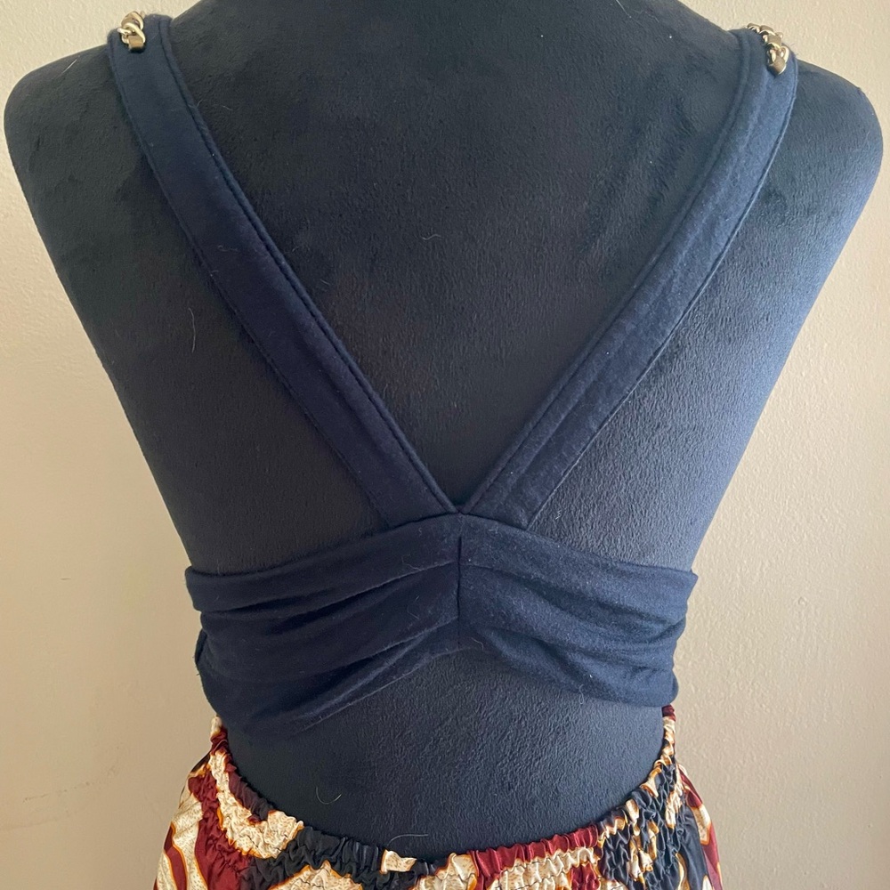Arden B Black and Red Patterned Tunic with Chain detailing - Picture 3 of 4